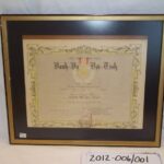 2012-006/001 - Certificate, Commemorative